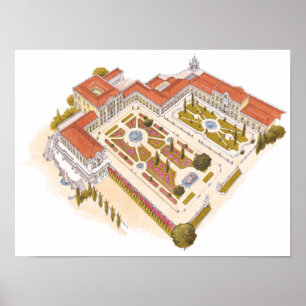 Queluz Staatsangehörig-Palast. Lissabon Portugal Poster