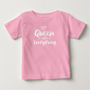 QUEN von allem - Funny White Brush Letters Baby T-shirt