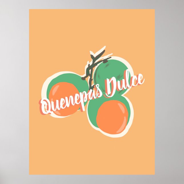 Quenepas Spanish Limes Obsthandgezeichnete Poster (Vorne)