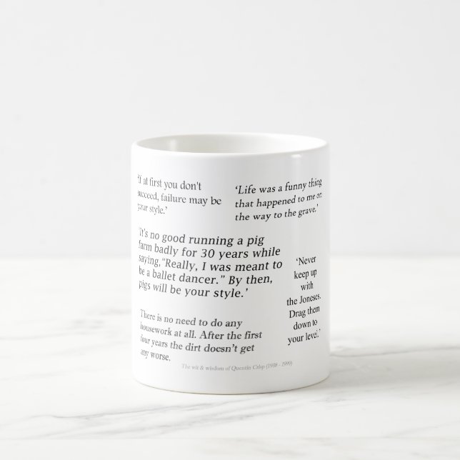 Quentin klare Zitat-Geschenk-Tasse Kaffeetasse (Mittel)