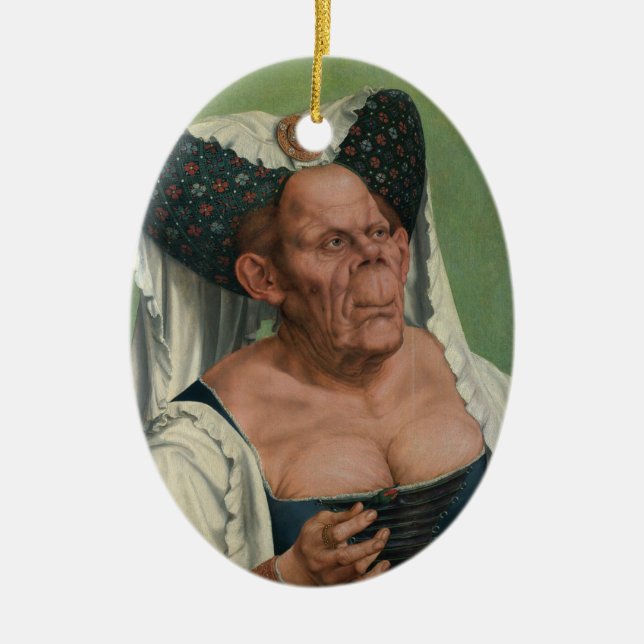 Quentin Massys - eine groteske alte Frau, 1515 Keramik Ornament (Vorne)