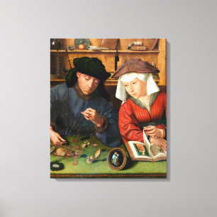 Quentin Matsys - Der Geldverleiher und seine Frau Leinwanddruck