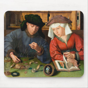 Quentin Matsys - Der Geldwechsler und seine Frau Mousepad