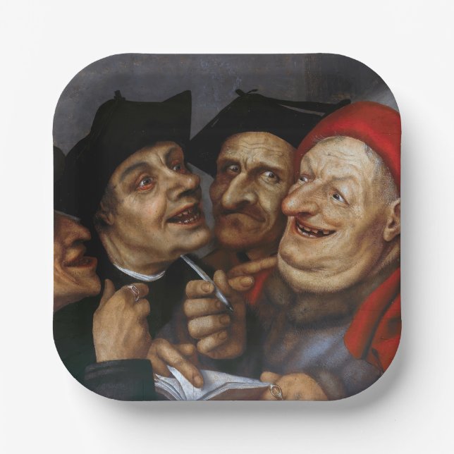 Quentin Matsys - Der Kaufvertrag Pappteller (Vorderseite)