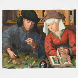 Quentin Matsys - Der Moneylender und seine Ehefrau Fleecedecke