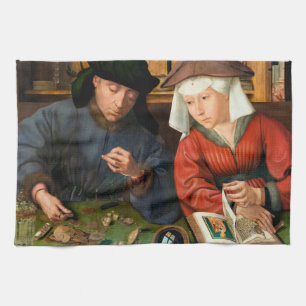 Quentin Matsys - Der Moneylender und seine Ehefrau Geschirrtuch
