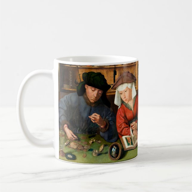 Quentin Matsys - Der Moneylender und seine Ehefrau Kaffeetasse (Links)