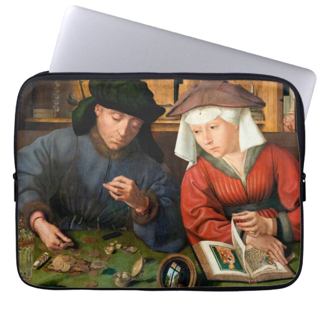 Quentin Matsys - Der Moneylender und seine Ehefrau Laptopschutzhülle (Vorderseite)