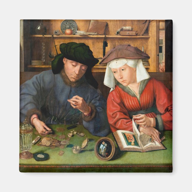 Quentin Matsys - Der Moneylender und seine Ehefrau Magnet (Vorne)