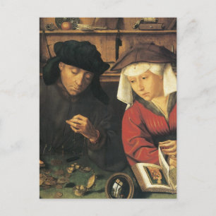 Quentin Matsys Der Moneylender und seine Ehefrau Postkarte