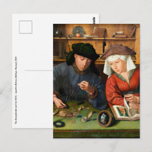 Quentin Matsys - Der Moneylender und seine Ehefrau Postkarte