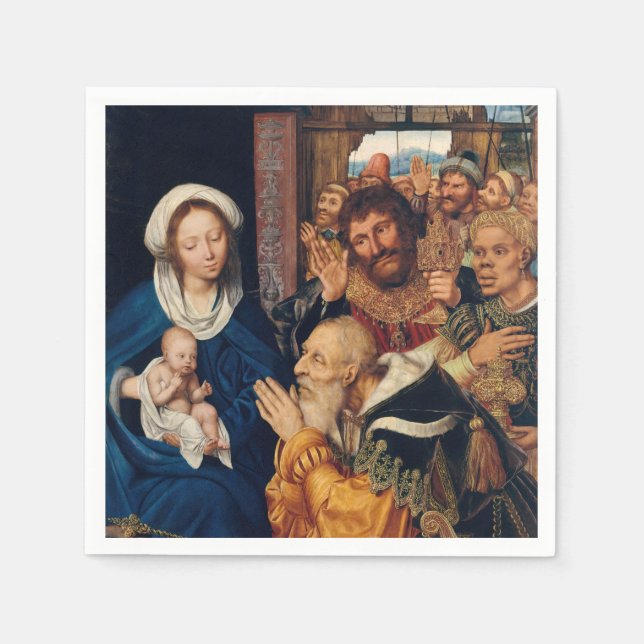 Quentin Matsys - Die Anbetung der Magier Serviette (Vorderseite)