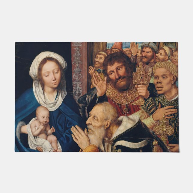Quentin Matsys - Die Verehrung der Magi Fußmatte (Vorderseite)