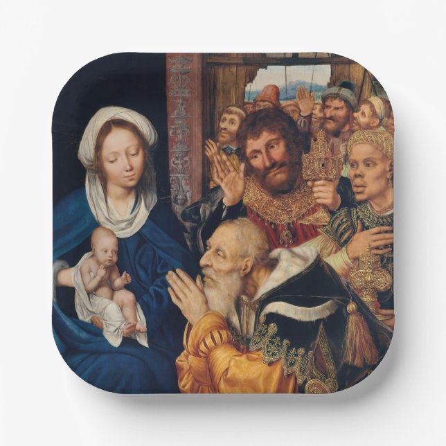 Quentin Matsys - Die Verehrung der Magi Pappteller (Vorderseite)