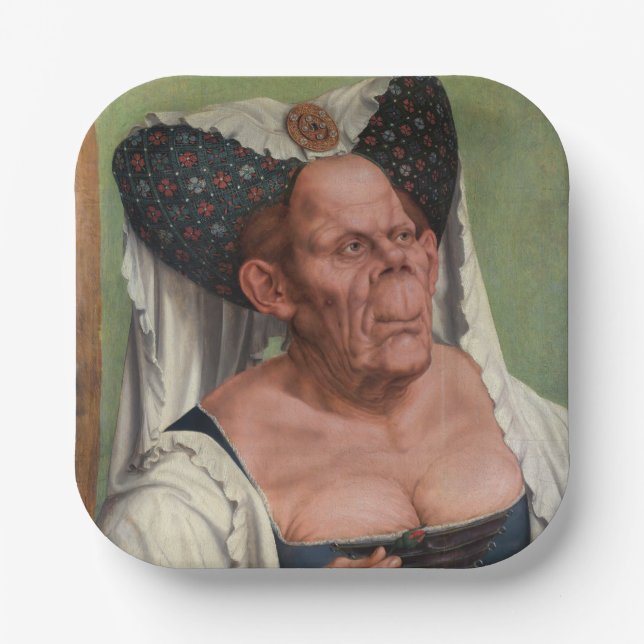 Quentin Matsys - Eine Groteske Alte Frau Pappteller (Vorderseite)