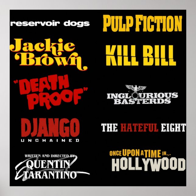 Quentin tarantino filmographie poster (Vorne)