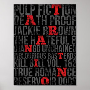 QUENTIN TARANTINO MOVIES VINTAGE GRUNGE STYLE POSTER