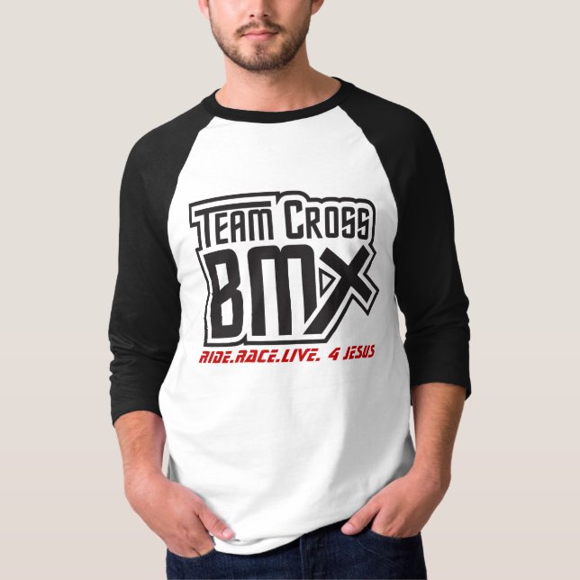 Quer-BMX 3/4 Hülse des Team- T-Shirt (Vorderseite)