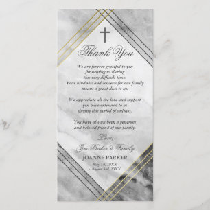 Quer- u. grauer Marmor - Beileid danken Ihnen Dankeskarte