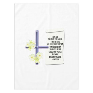 QuerBlumenScripture John 3-16 Tischdecke
