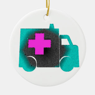 querer blauer Krankenwagenkrankenschwester emt Keramik Ornament