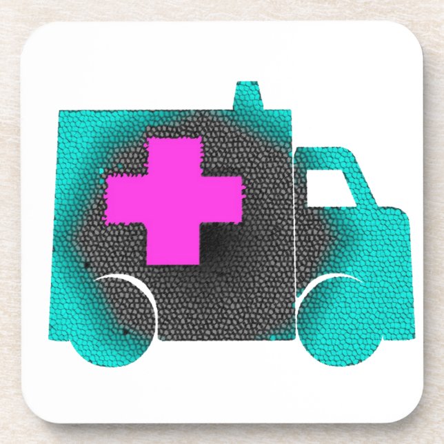 querer blauer Krankenwagenkrankenschwester emt Untersetzer (Vorderseite)