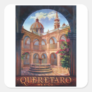Queretaro - Mexiko - Jahrgangsreise Quadratischer Aufkleber