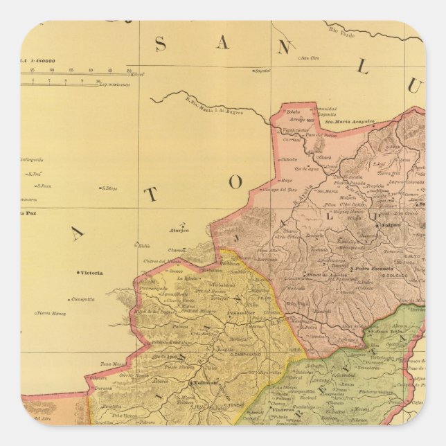 Queretaro Quadratischer Aufkleber (Vorderseite)