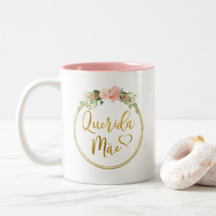 Querida Mãe Kaffee-Tasse - Portugiese Zweifarbige Tasse