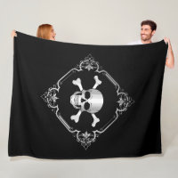 Querknochen/Piratenflagge/Piraterie/Schwarz/Silber