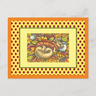 QUERSCHLAFEN UNTER AUTUMENLAGEN, SAISONAL POSTKARTE