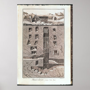 Querschnitt eines Bergwerkes Poster