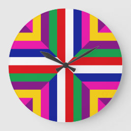 Querschnitt eines Sterns – Rot/Weiß – Ausgeglichen Große Wanduhr