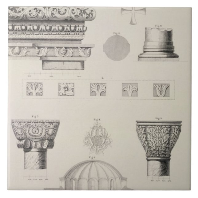 Querschnitts- und Architekturdetails von Kutciuk Fliese (Vorderseite)