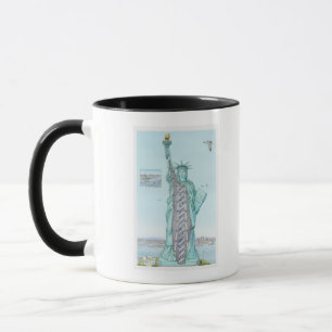 Querschnittsillustration des Freiheitsstatuen Tasse