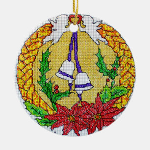 Querstich-Art-Weihnachtsverzierung Keramikornament