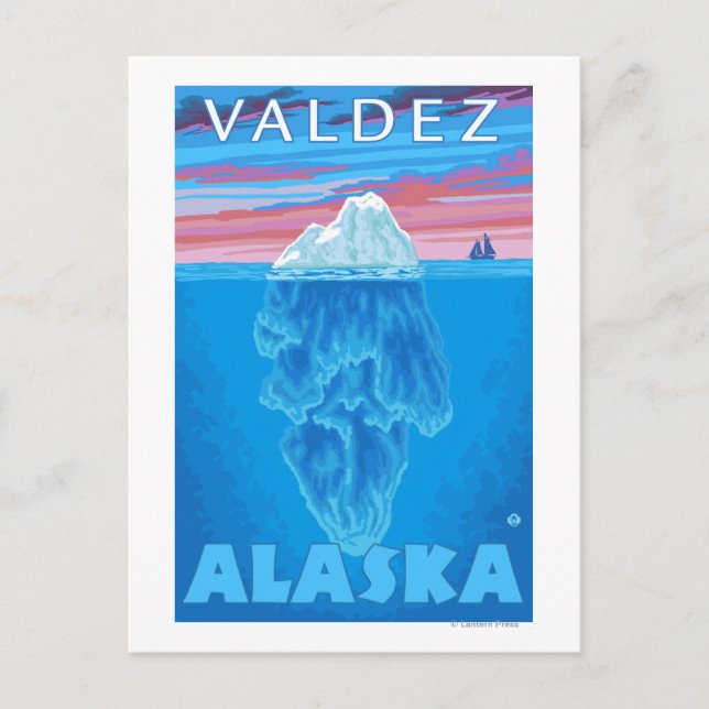 Querstrecke Iceberg - Valdez, Alaska Postkarte (Vorderseite)