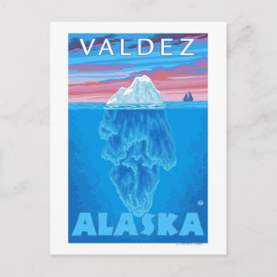 Querstrecke Iceberg - Valdez, Alaska Postkarte