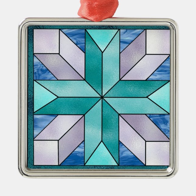 Querverzierung Silbernes Ornament (Vorne)