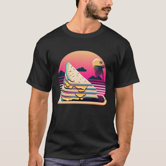 Quesadillas Synthwave 80s Retrowave Aesthetic T-Shirt (Vorderseite)