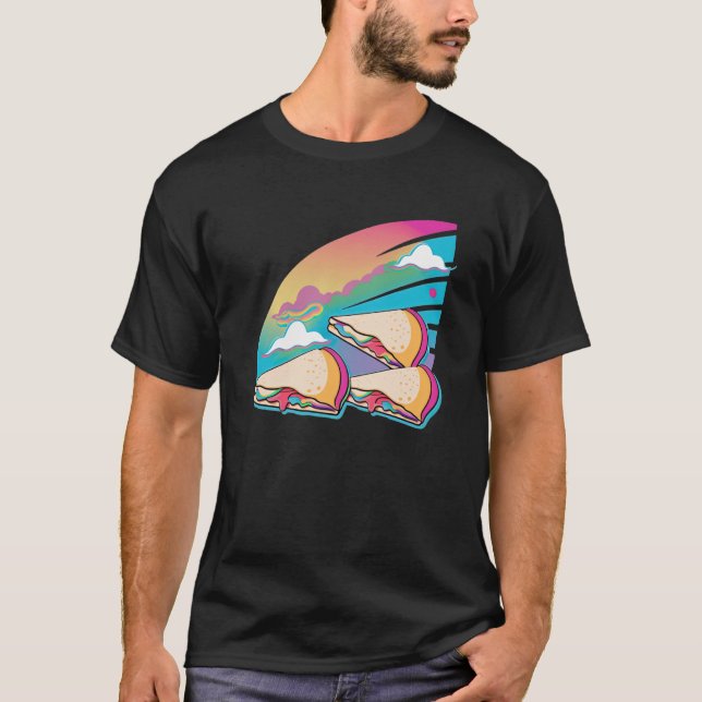 Quesadillas Vaporwave Retrowave Ästhetik T-Shirt (Vorderseite)
