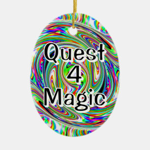 Quest 4 Magie (Du kannst die Wörter ändern) Keramik Ornament