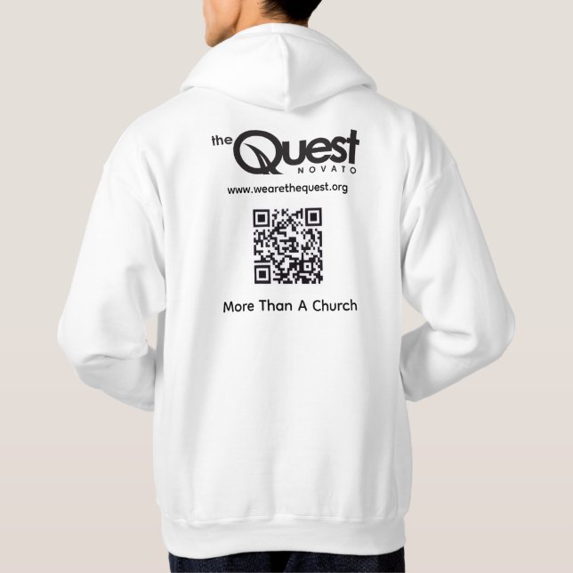 Quest Hoodie mit Logo und QR-Code (Rückseite)