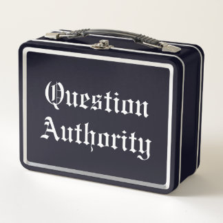 Question Authority Metall Brotdose