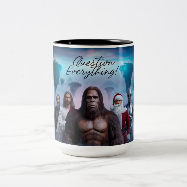 Question Everything Coffee Mug Zweifarbige Tasse (Mittel)