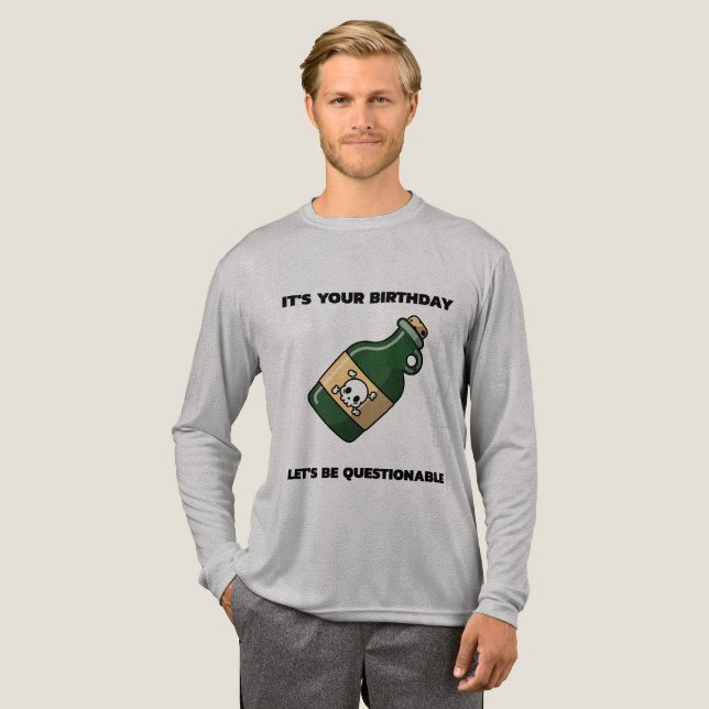 Questionable Birthday Vibes – Long Sleeve Edition Tri-Blend Shirt (Volle Vorderseite)