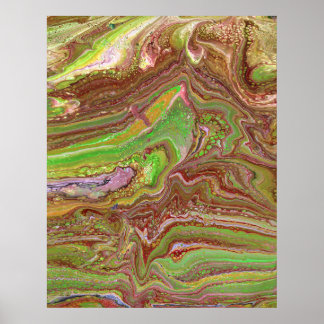 Questions 1 Wild Green Maroon Art Print Poster