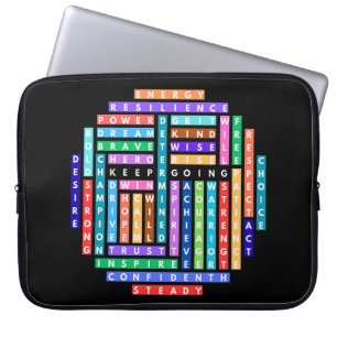 Questzirkel für Motivierend Word-Suche behalten Laptopschutzhülle