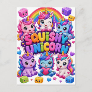 Quetsch-Einhorn Cute Kawaii Baby Einhörner Regenbo Postkarte
