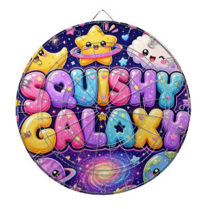Quetschige Galaxie Süße Kawaii Erde Mond Sterne Dartscheibe